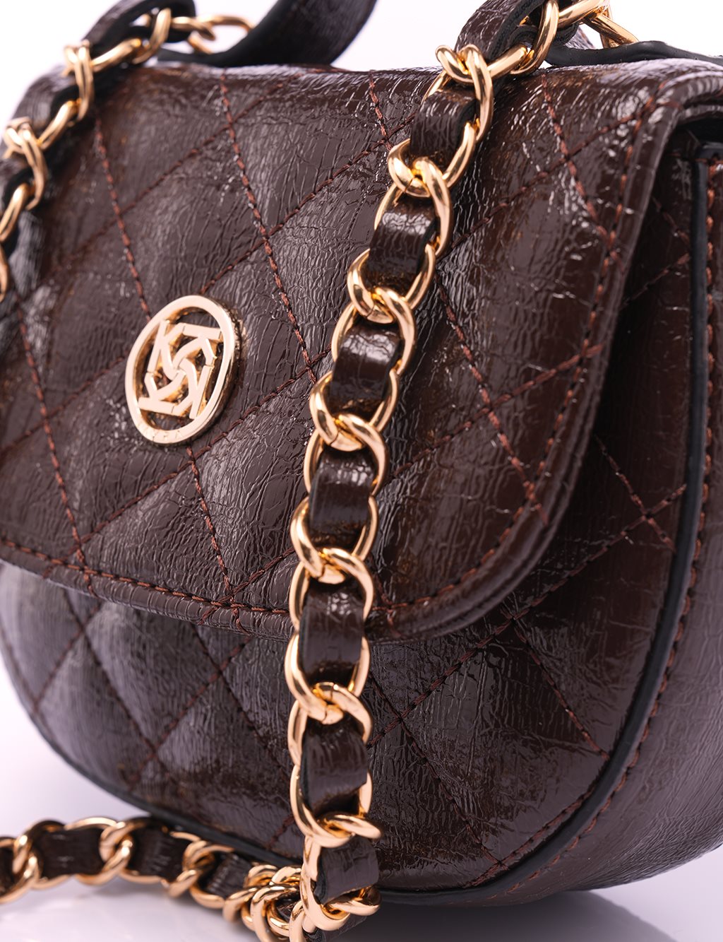 Faux Leather Bag Brown