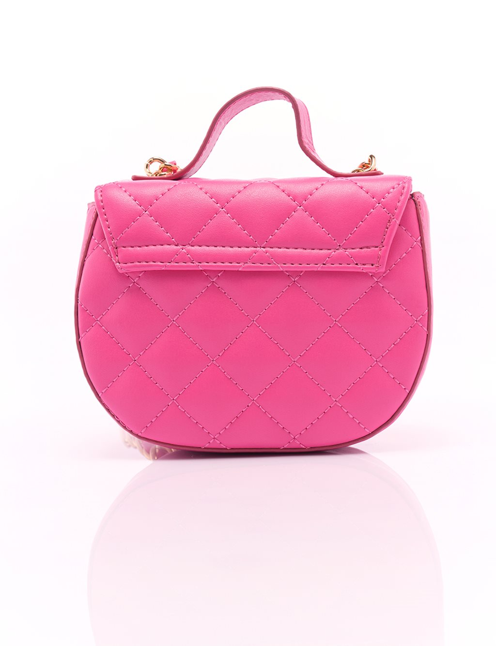 Quilted Faux Leather Bag Fuchsia