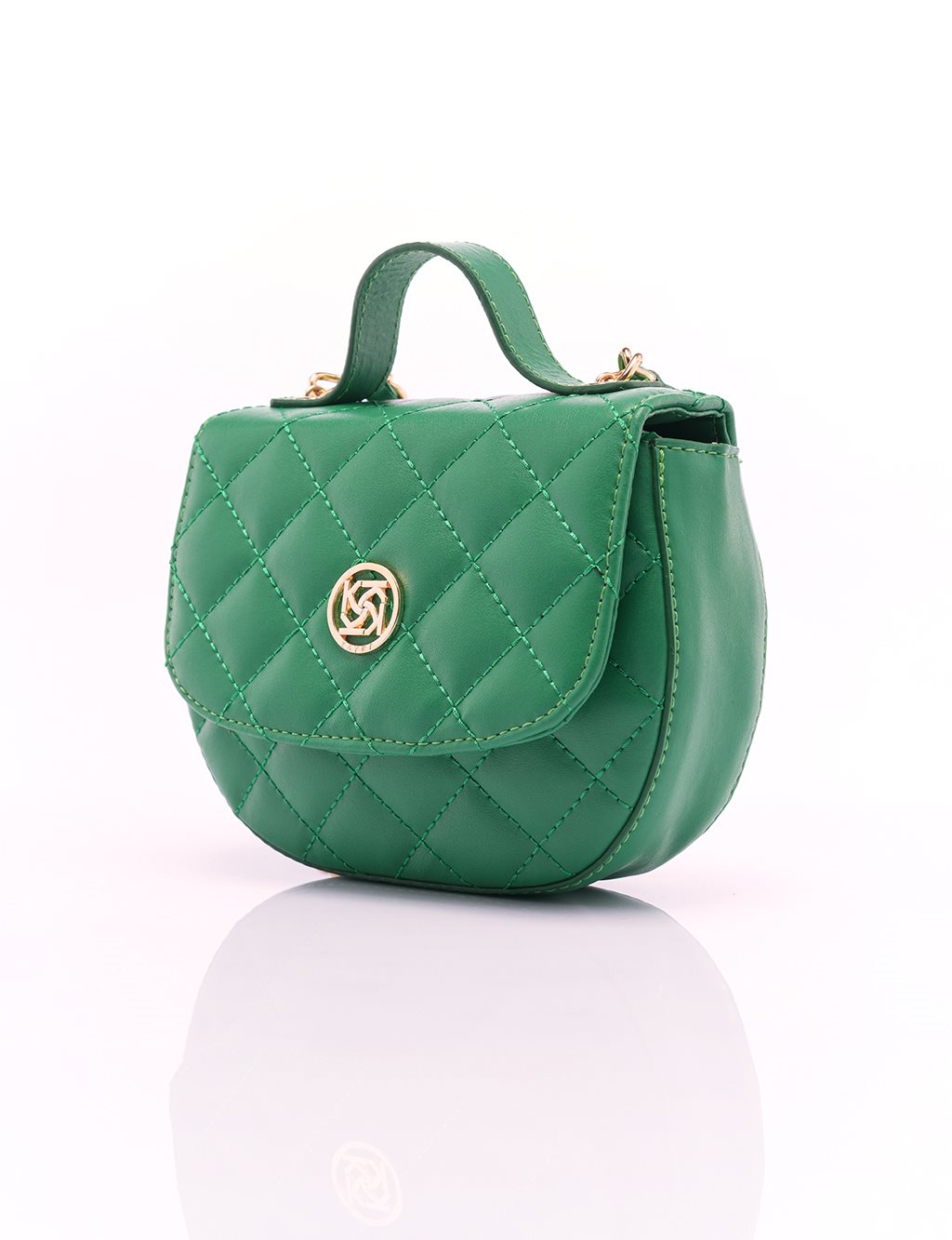 Quilted Faux Leather Bag Green
