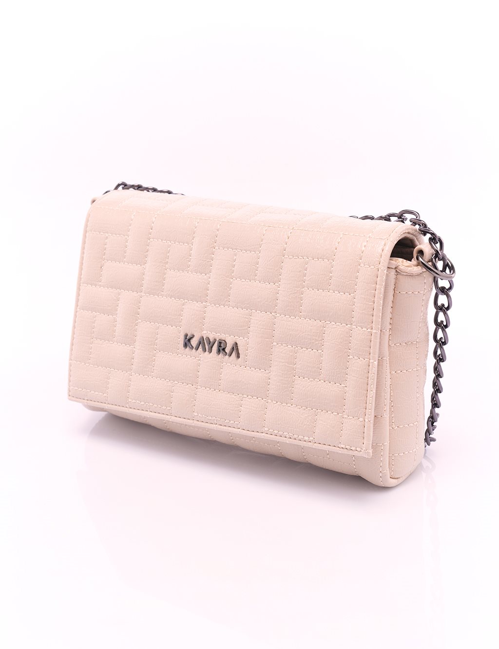 Croco Pattern Bag Cream with Cover