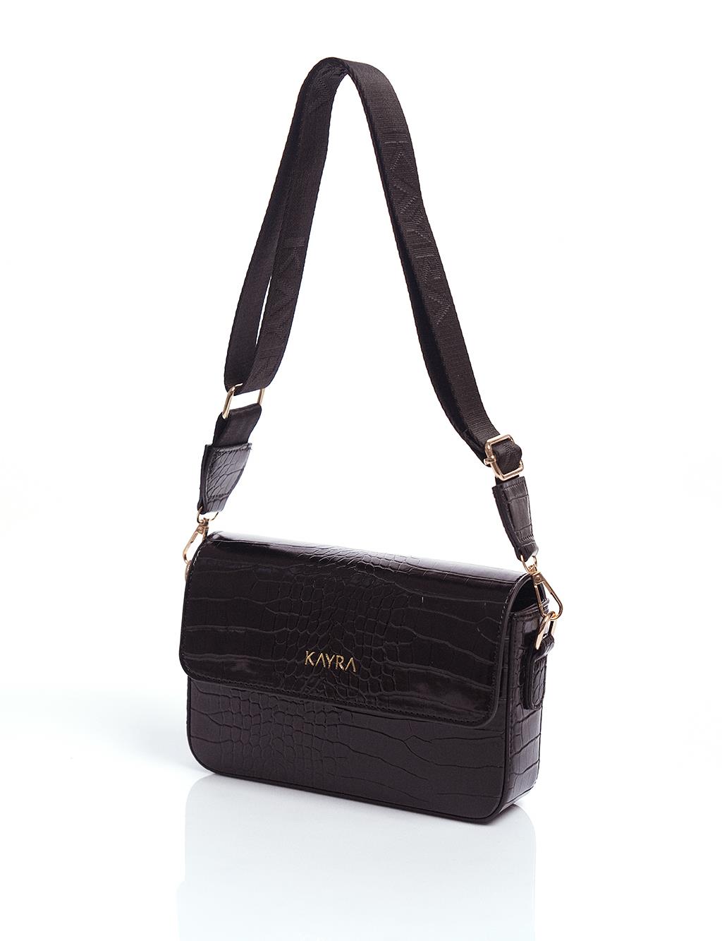 Croco Bag with Cover Black
