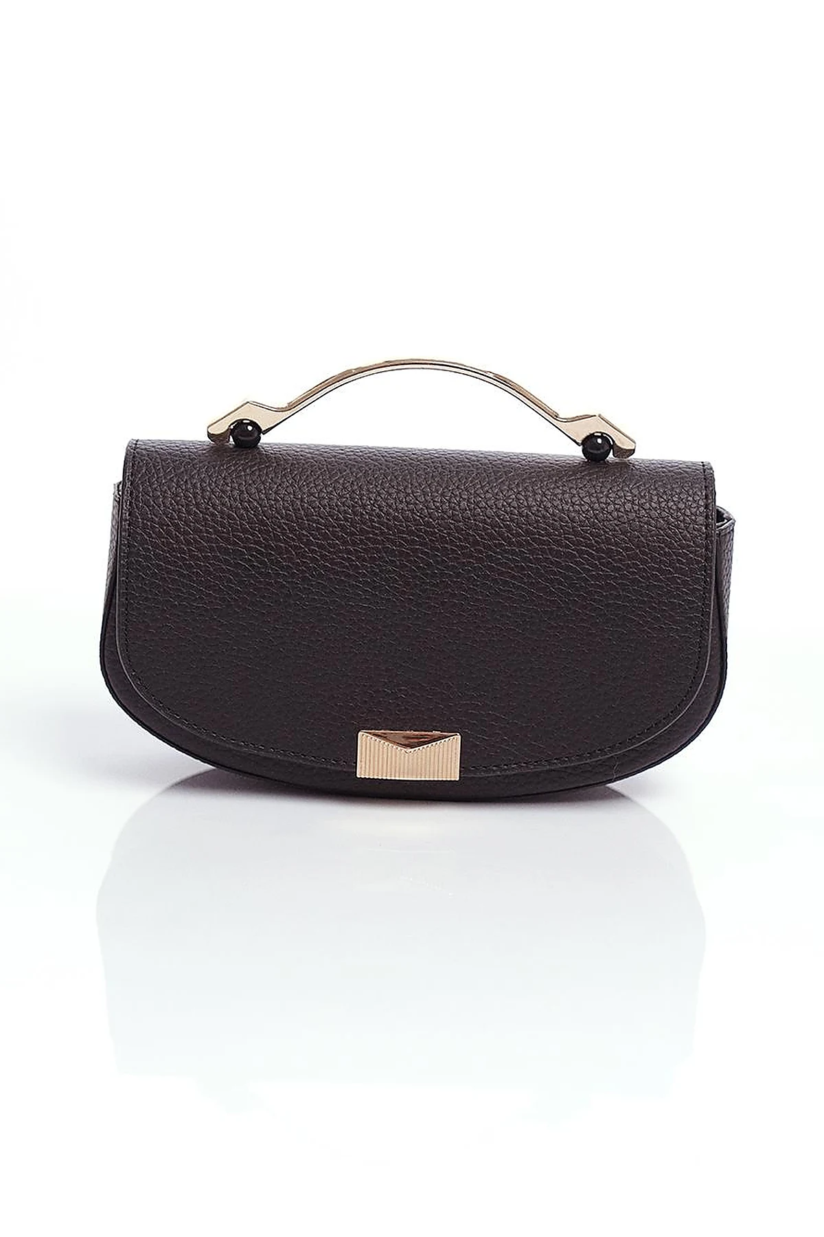 D Form Bag with Metal Handle Detail Black