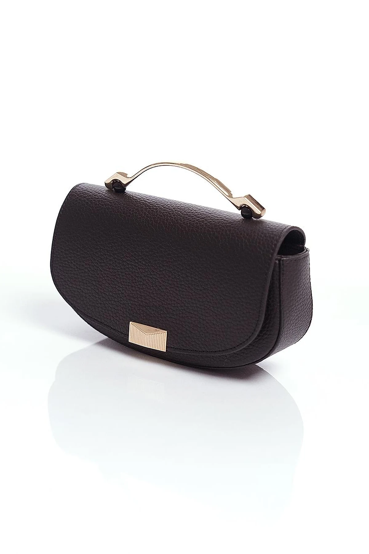 D Form Bag with Metal Handle Detail Black