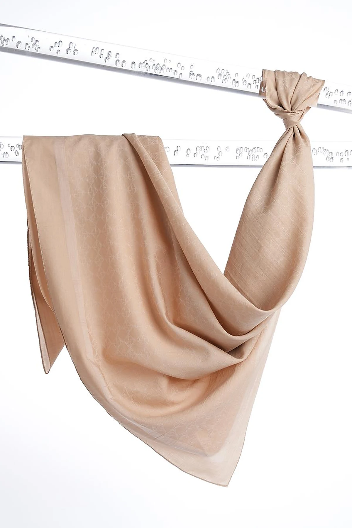 Cotton Monogram Scarf Beige