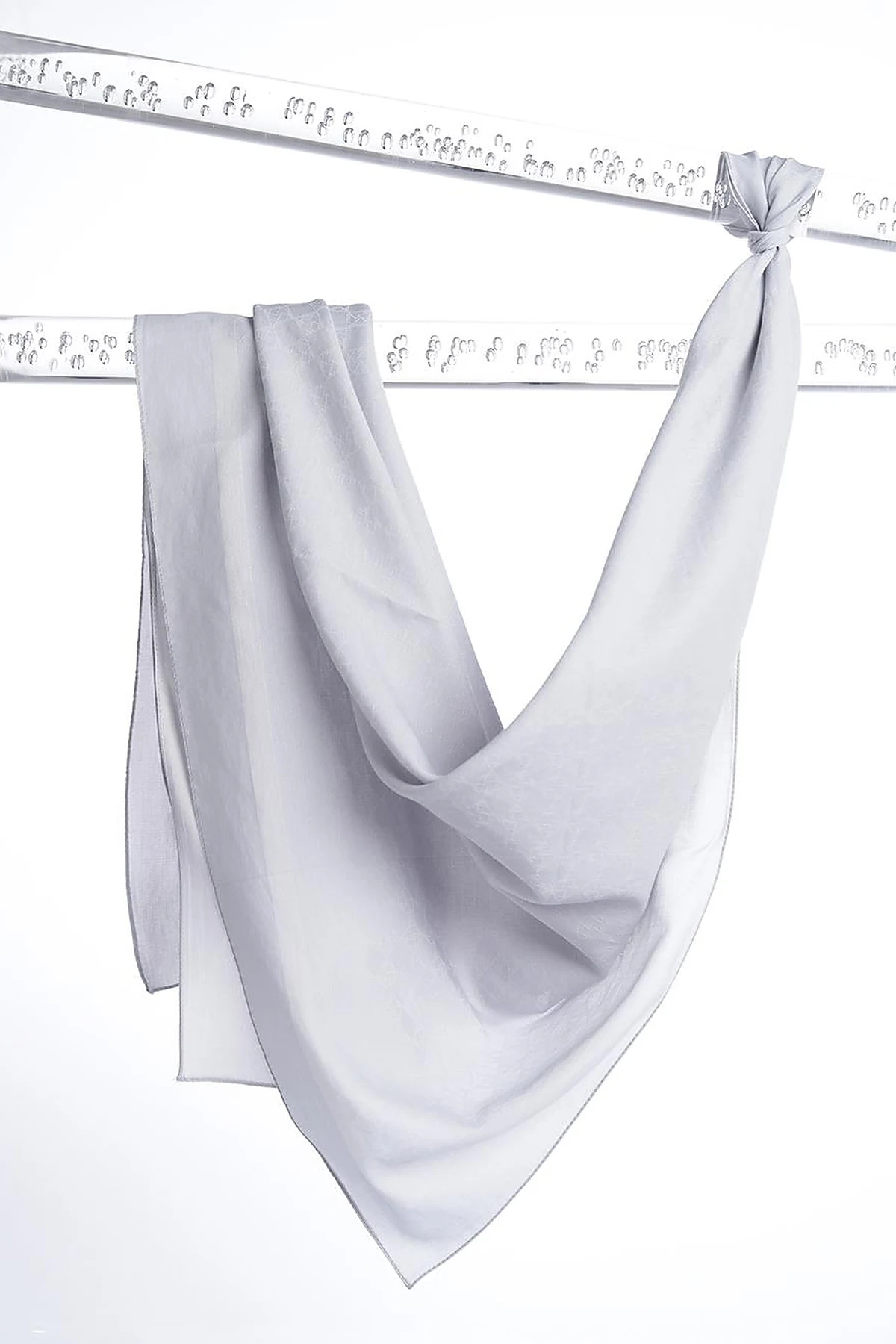 Cotton Monogram Scarf Light Gray