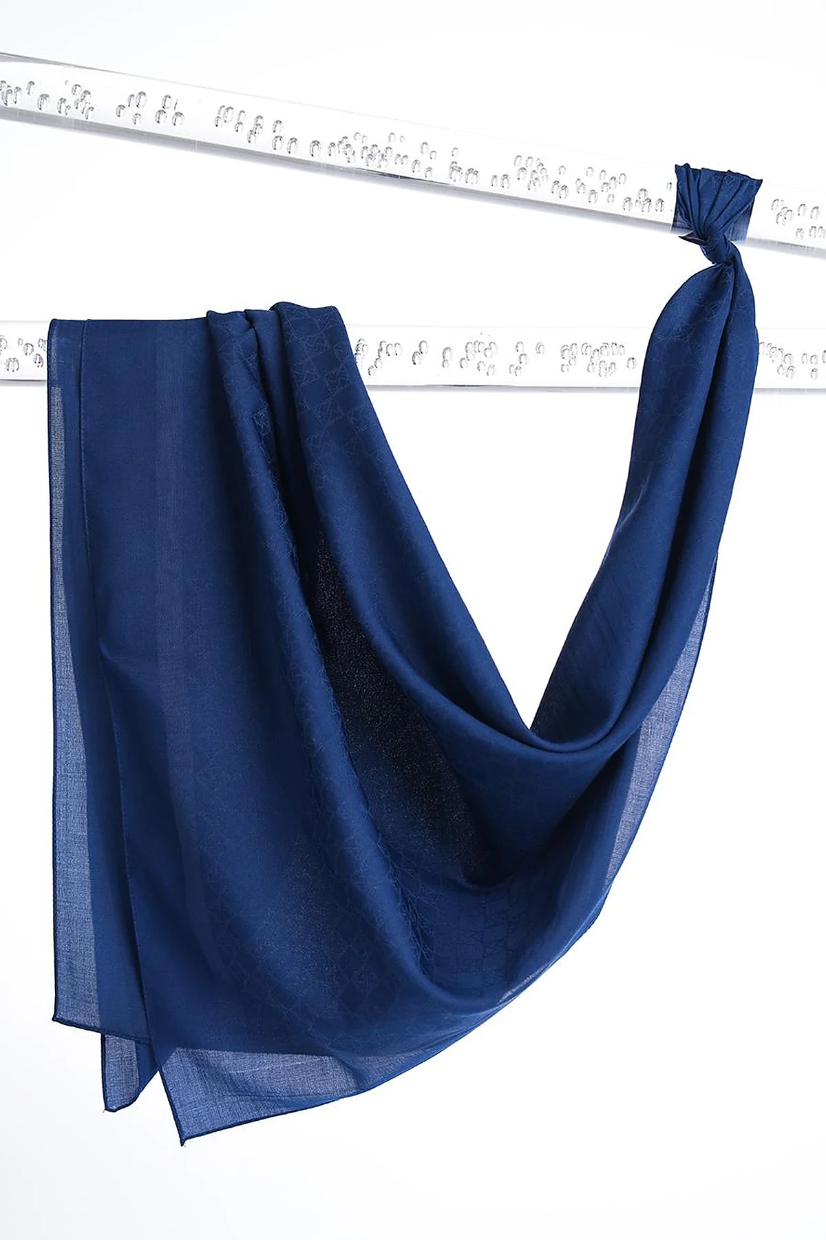 Cotton Monogram Scarf Indigo
