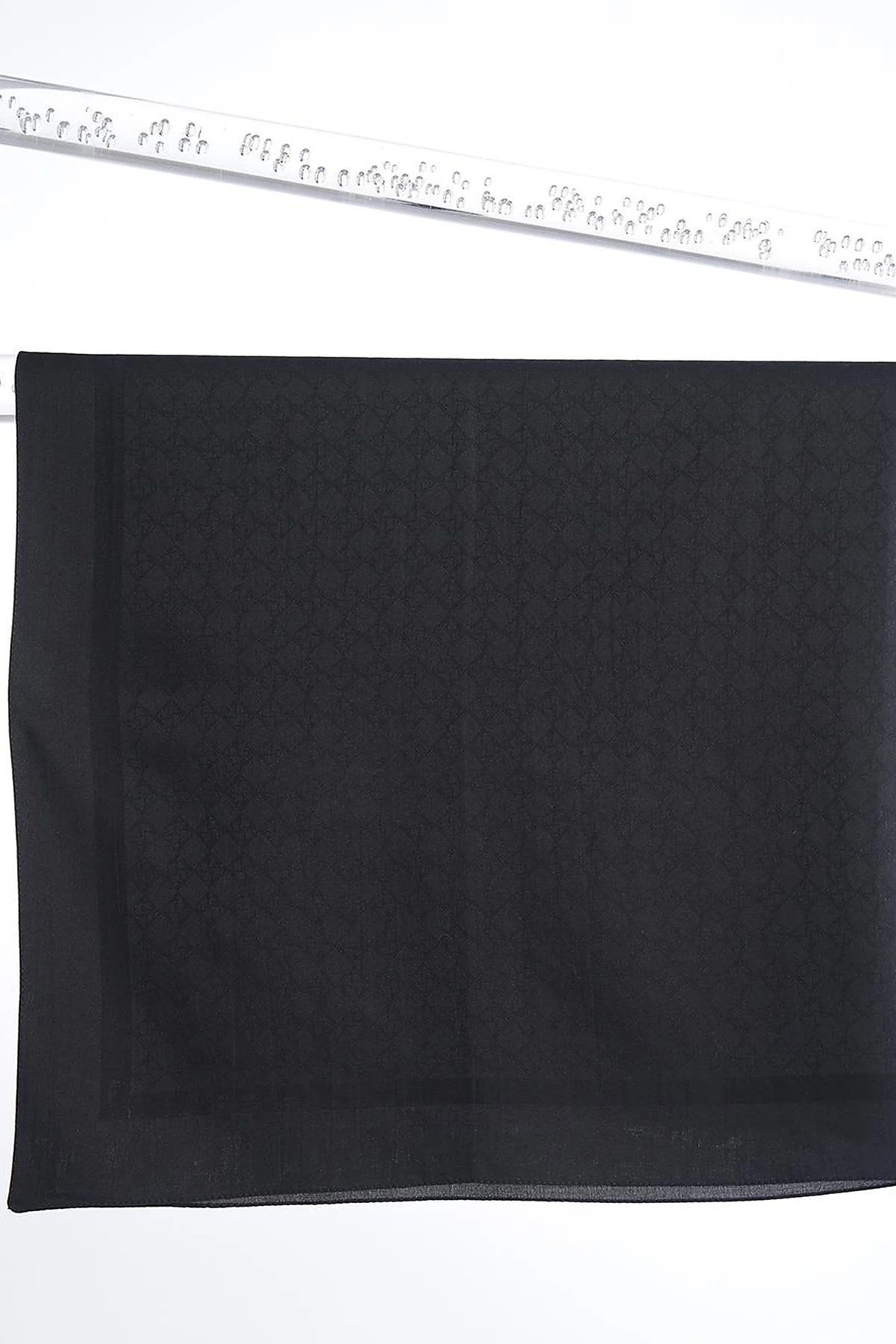 Cotton Monogram Scarf Black