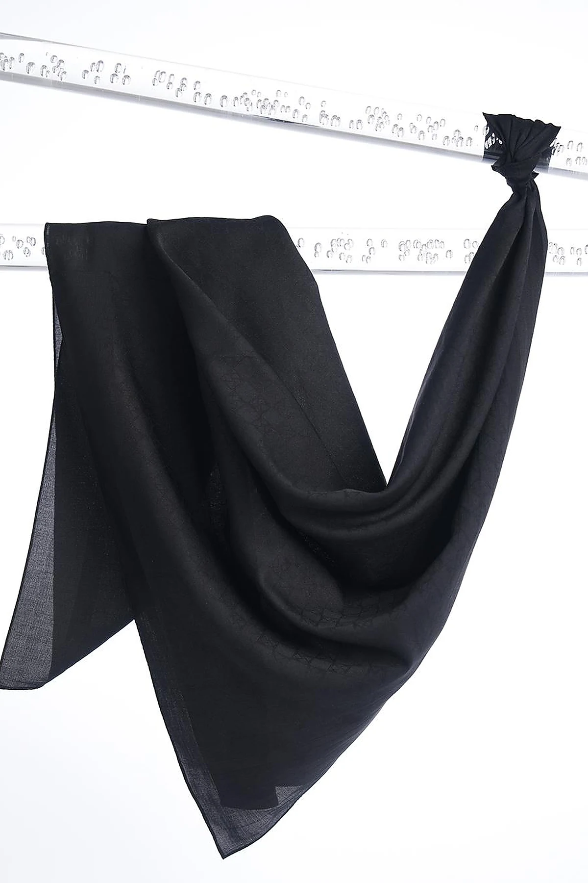 Cotton Monogram Scarf Black
