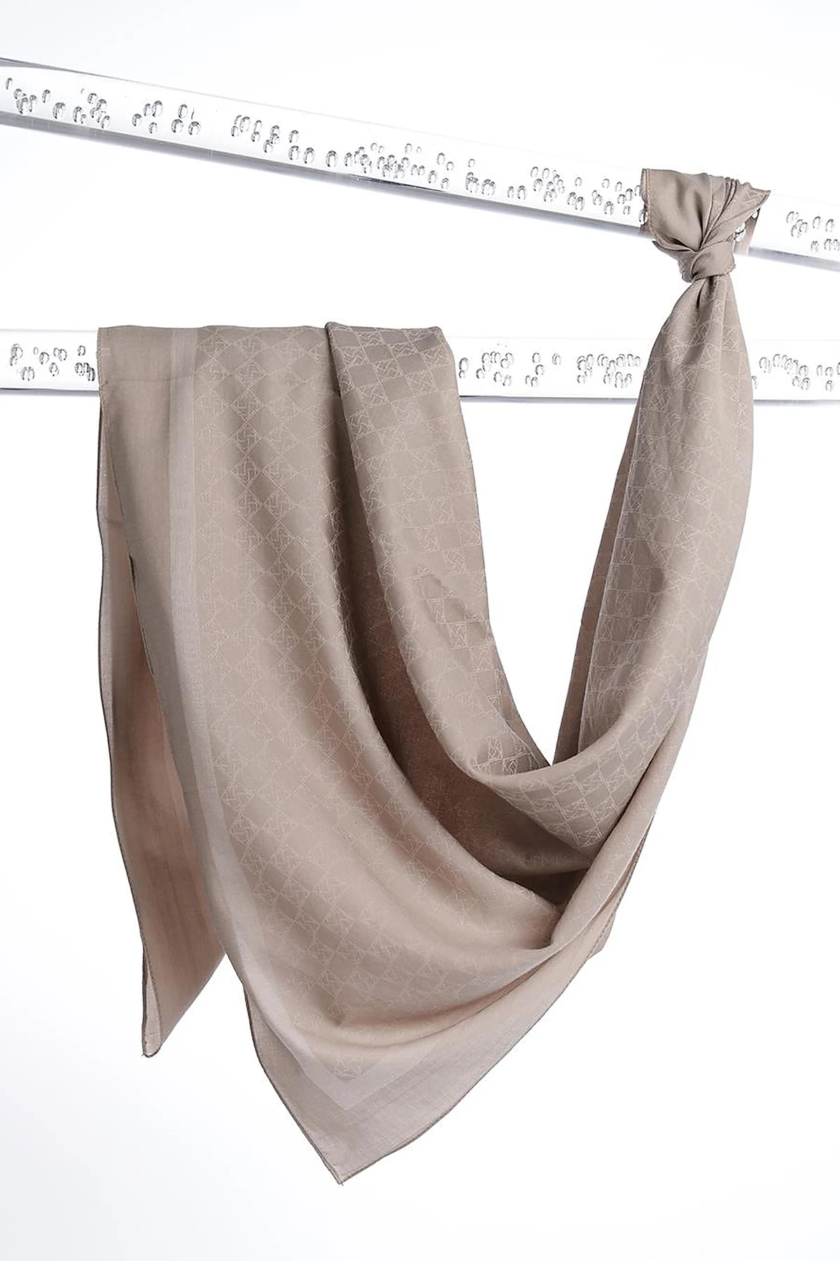 Cotton Monogram Scarf Stone