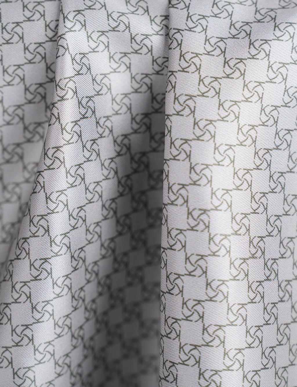 Frame Abstract Patterned Monogram Scarf Khaki