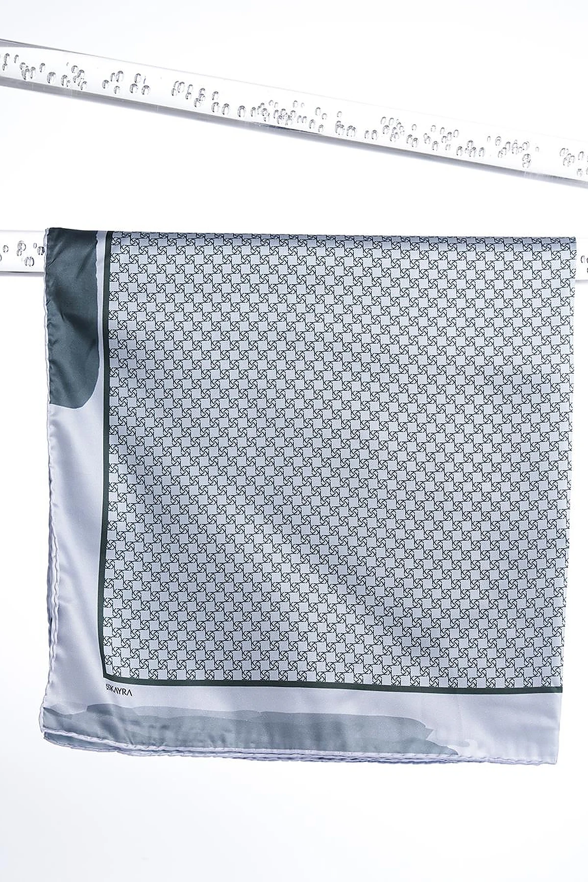 Monogram Scarf with Abstract Pattern in Anthracite Frame