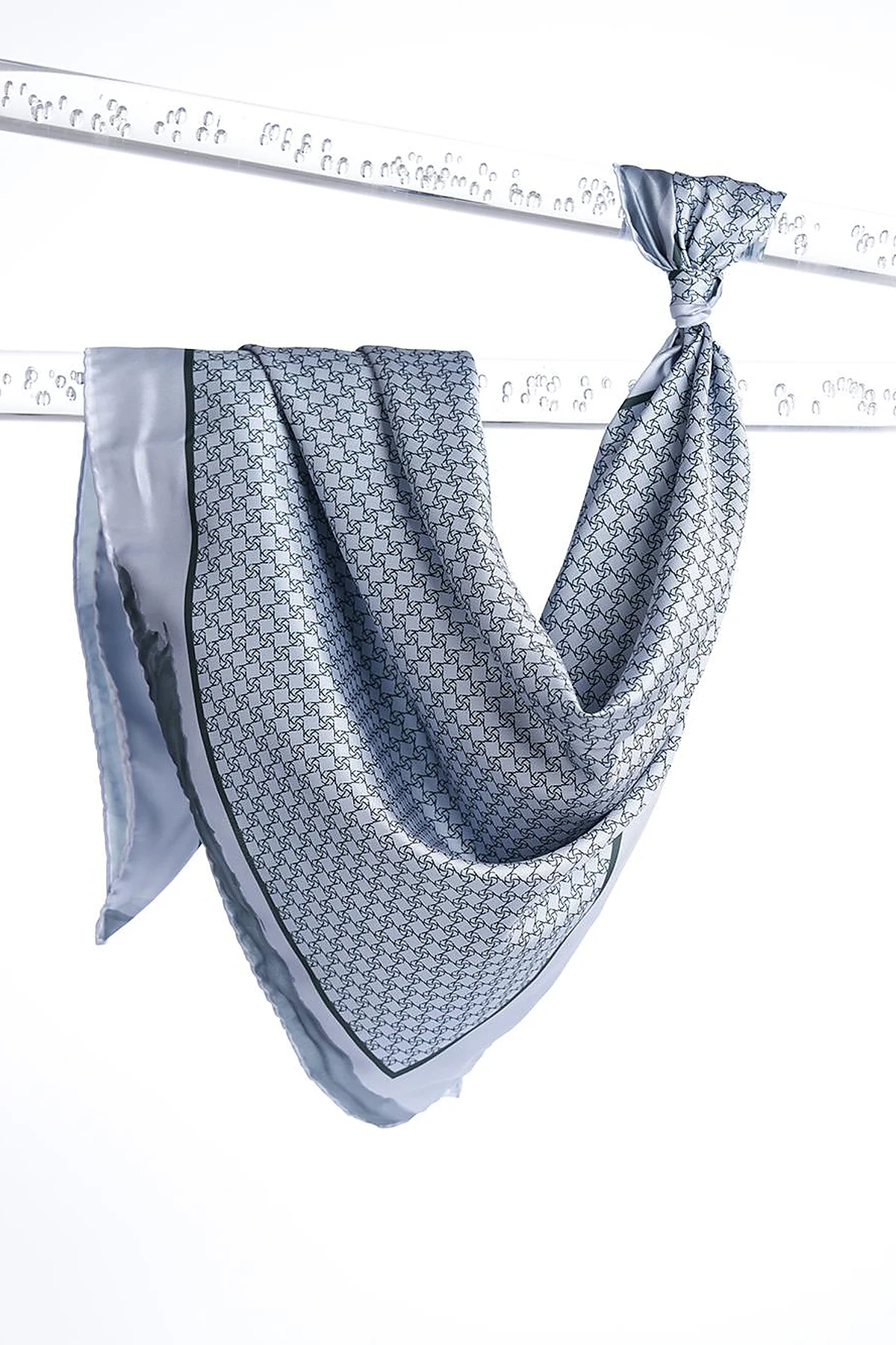Monogram Scarf with Abstract Pattern in Anthracite Frame