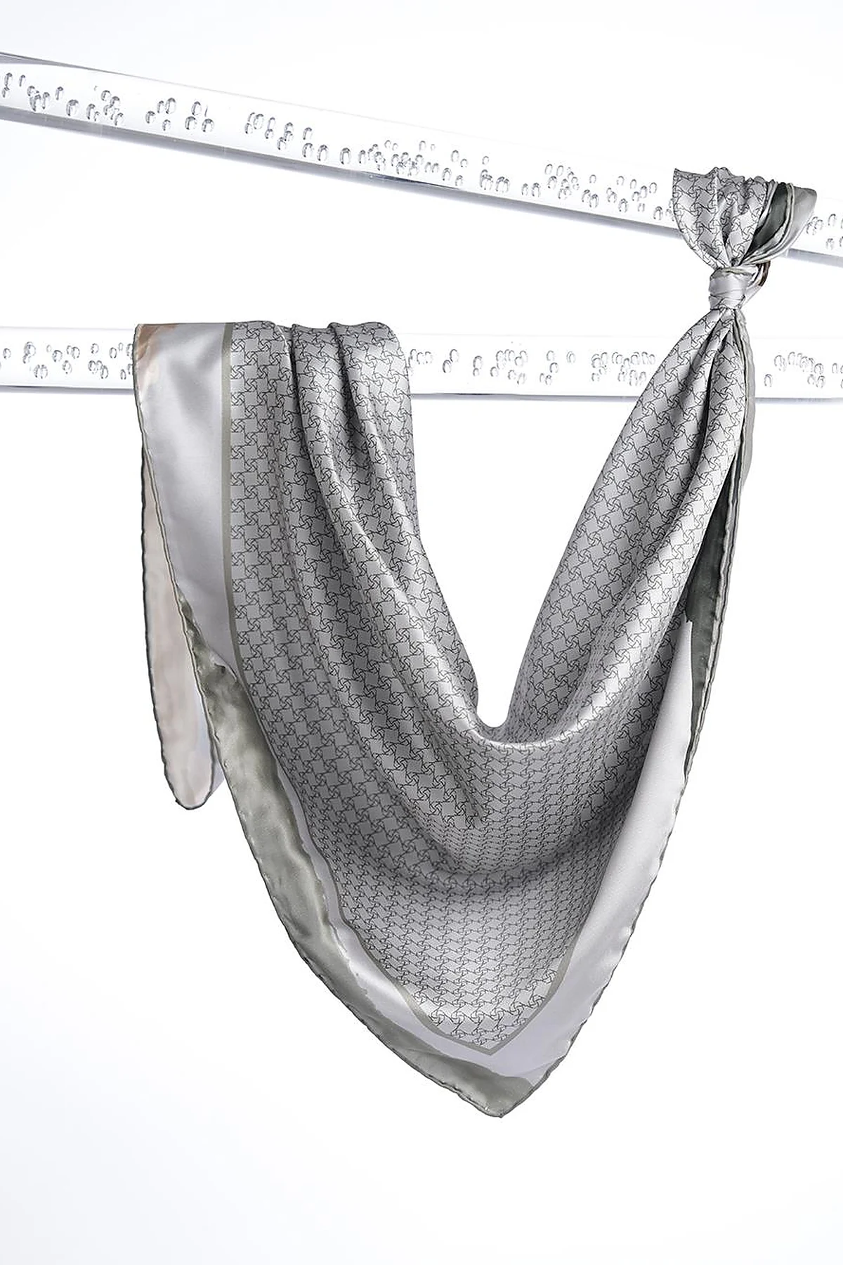 Frame Abstract Patterned Monogram Scarf Khaki
