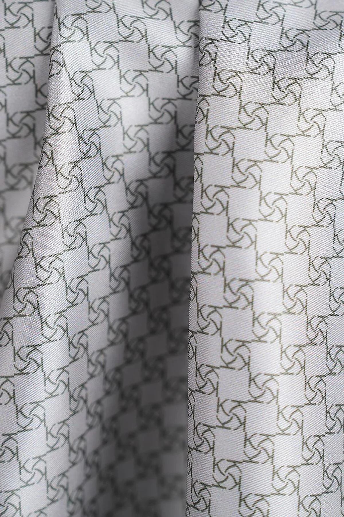 Frame Abstract Patterned Monogram Scarf Khaki