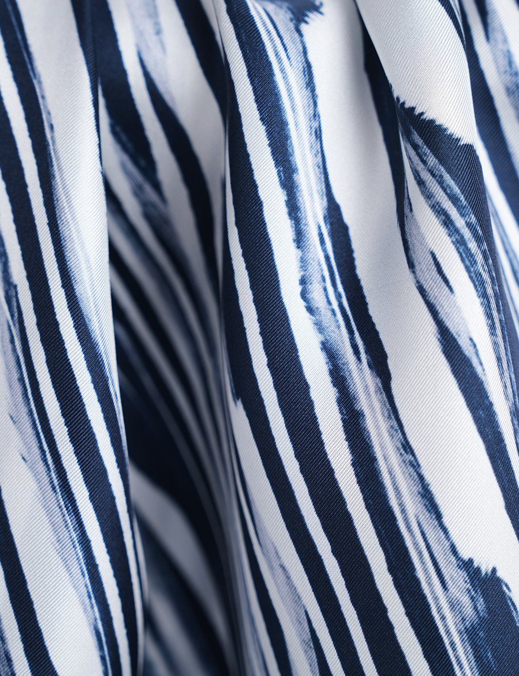 Zebra Patterned Silk Scarf Navy Blue