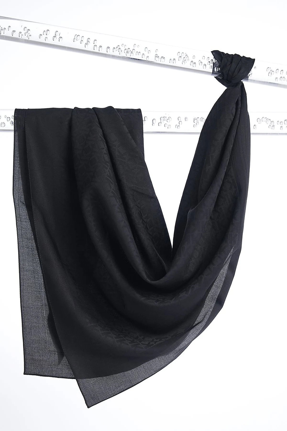 K Logo Woven Scarf Black