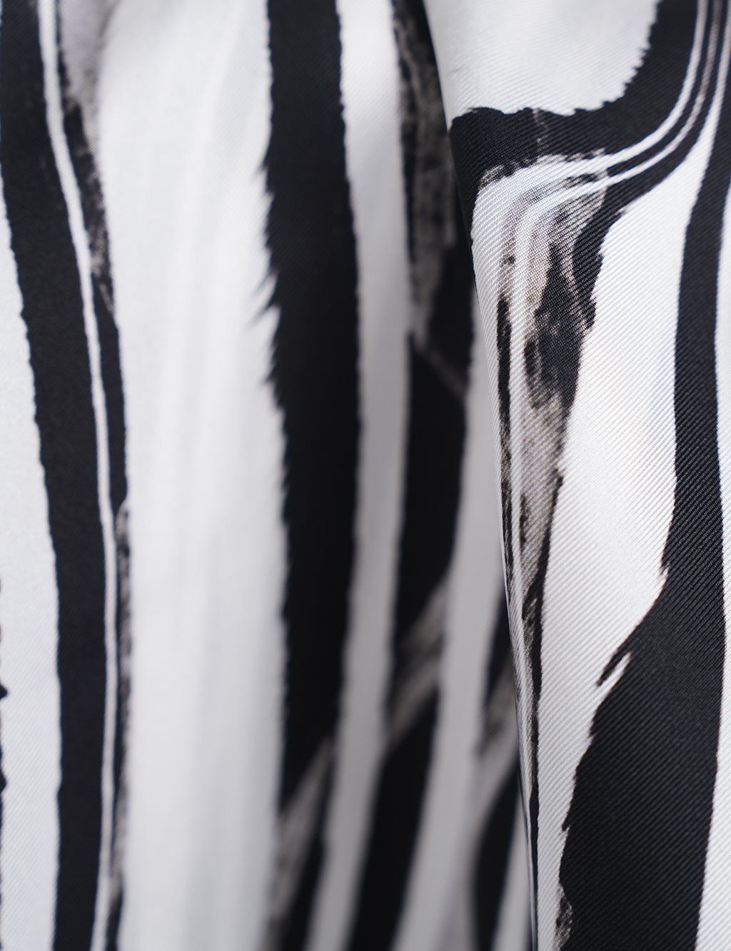Zebra Patterned Silk Scarf Black