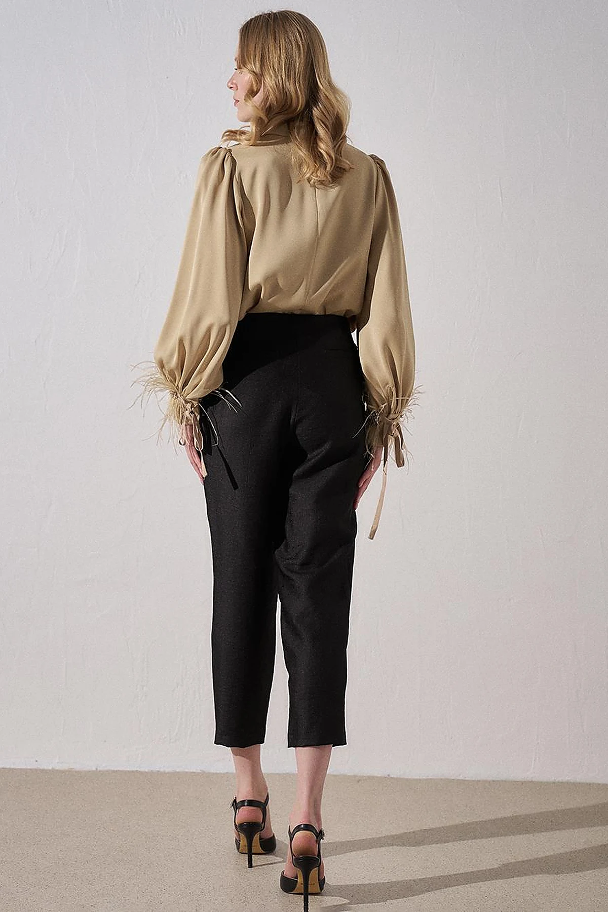 Jacquard Accessory Detailed Carrot Pants Black