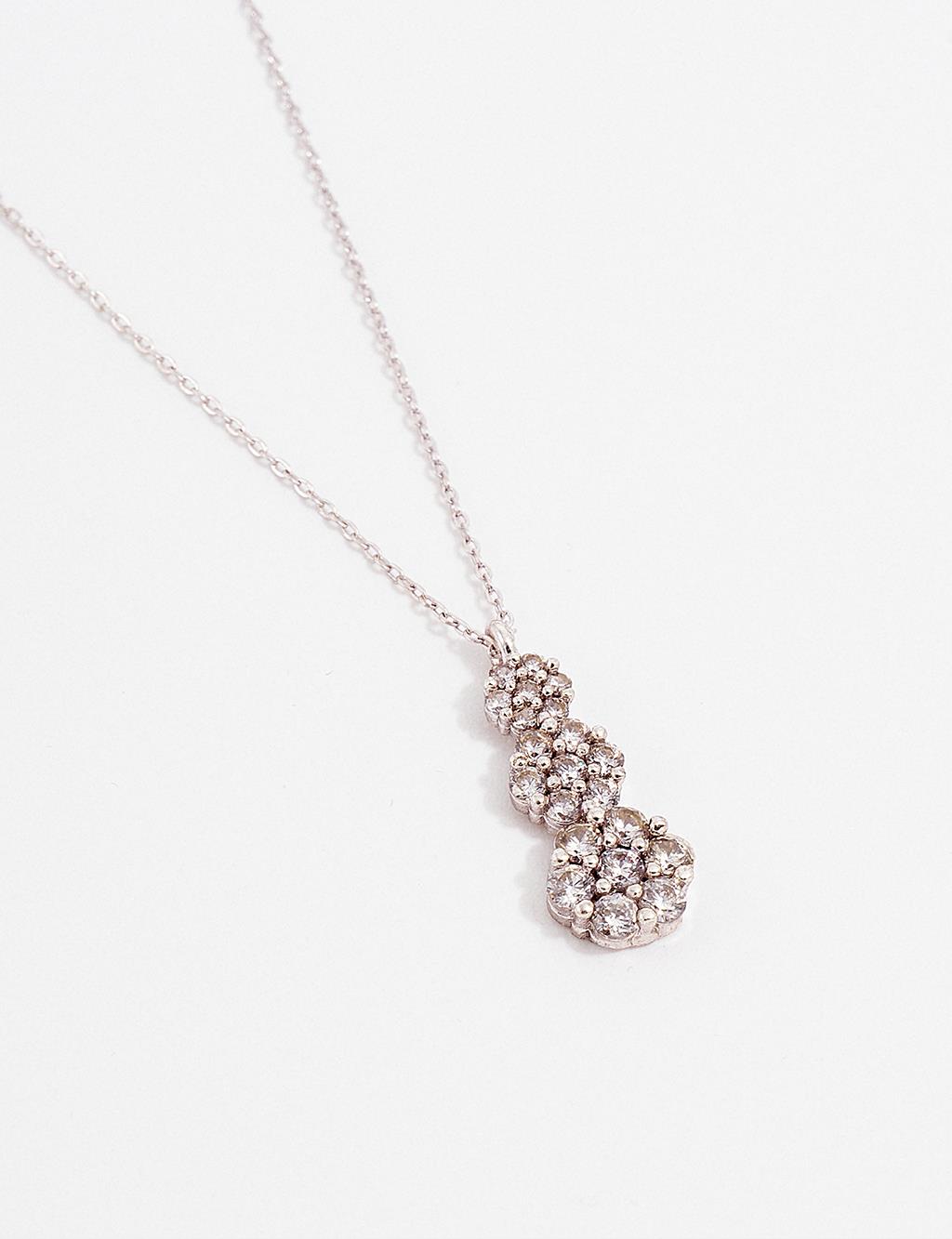 Flower Figured Necklace Silver