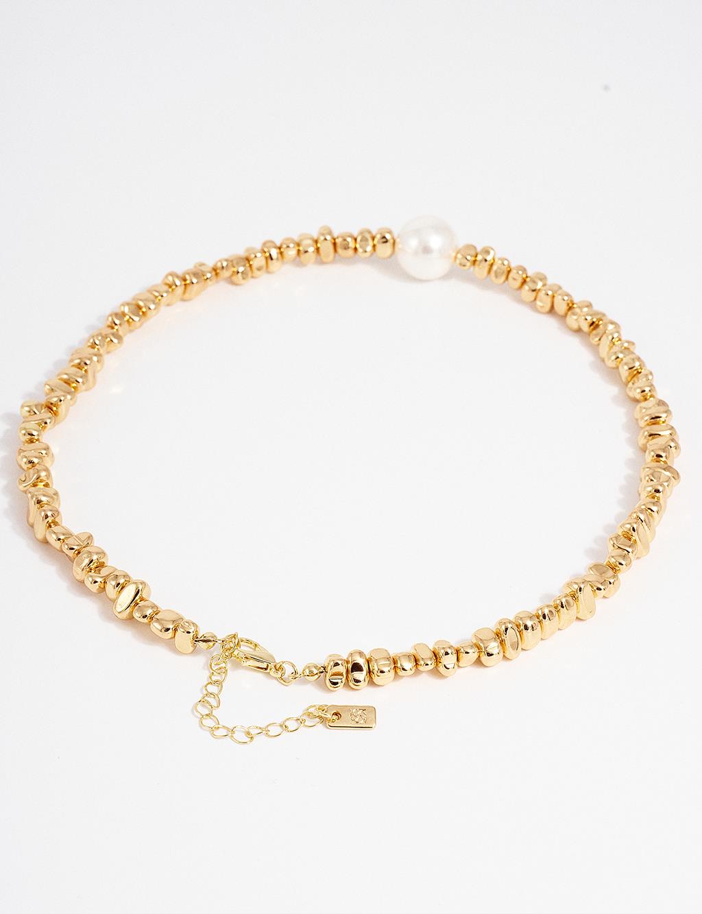 Pearl Figured Necklace Gold