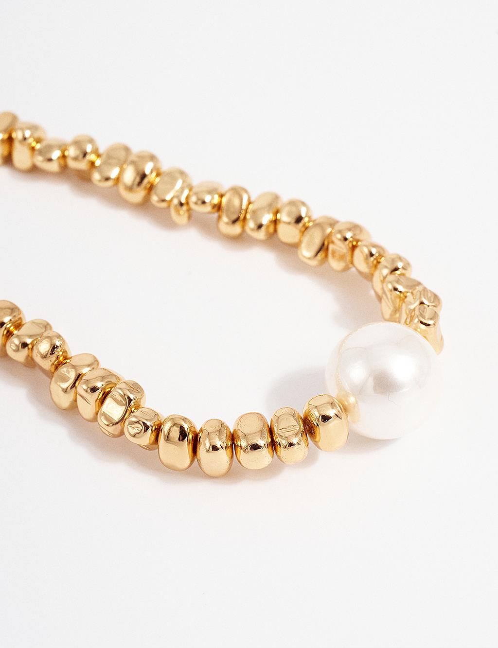 Pearl Figured Necklace Gold