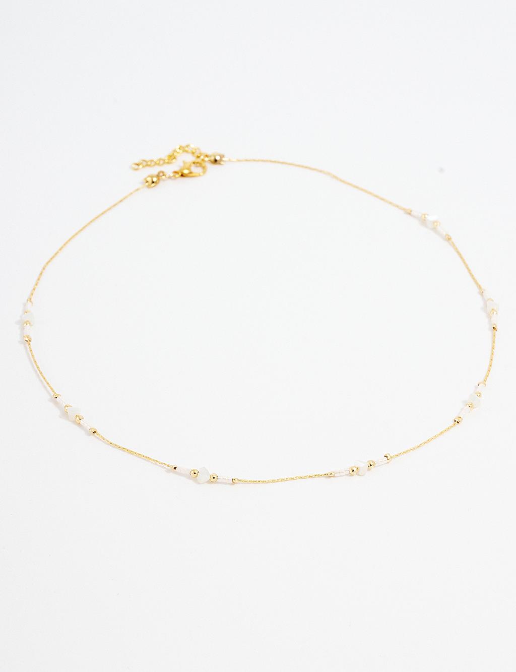 Sequential Bead Array Necklace Gold