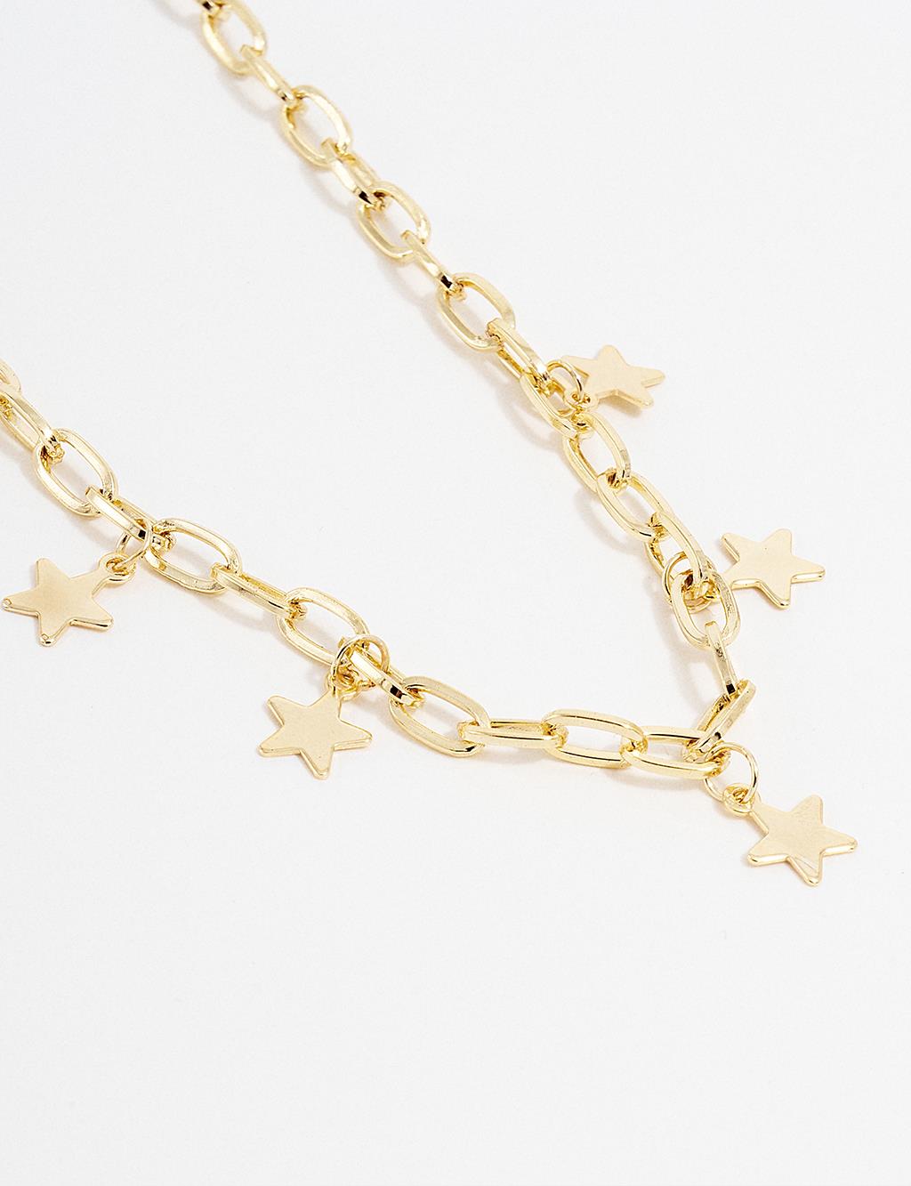 Multiple Star Figured Necklace Gold