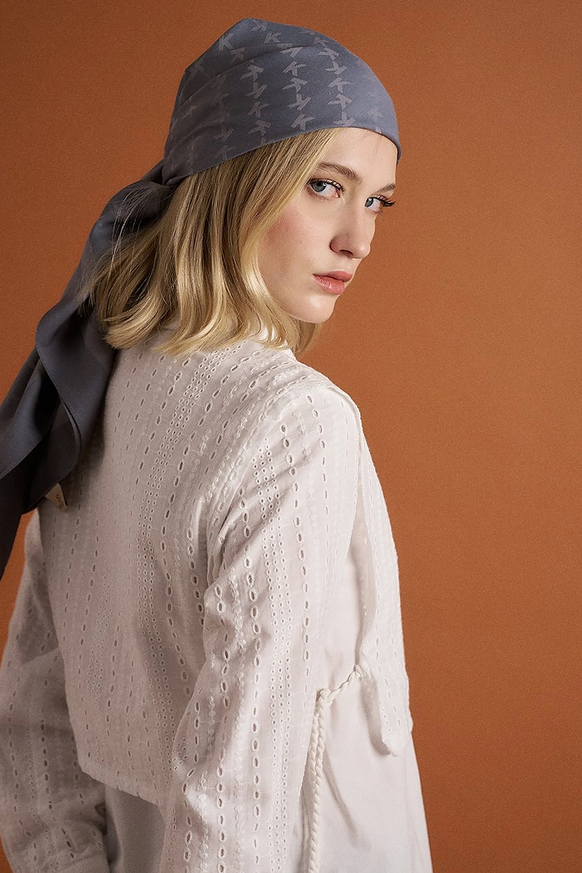 K Logo Woven Scarf Anthracite