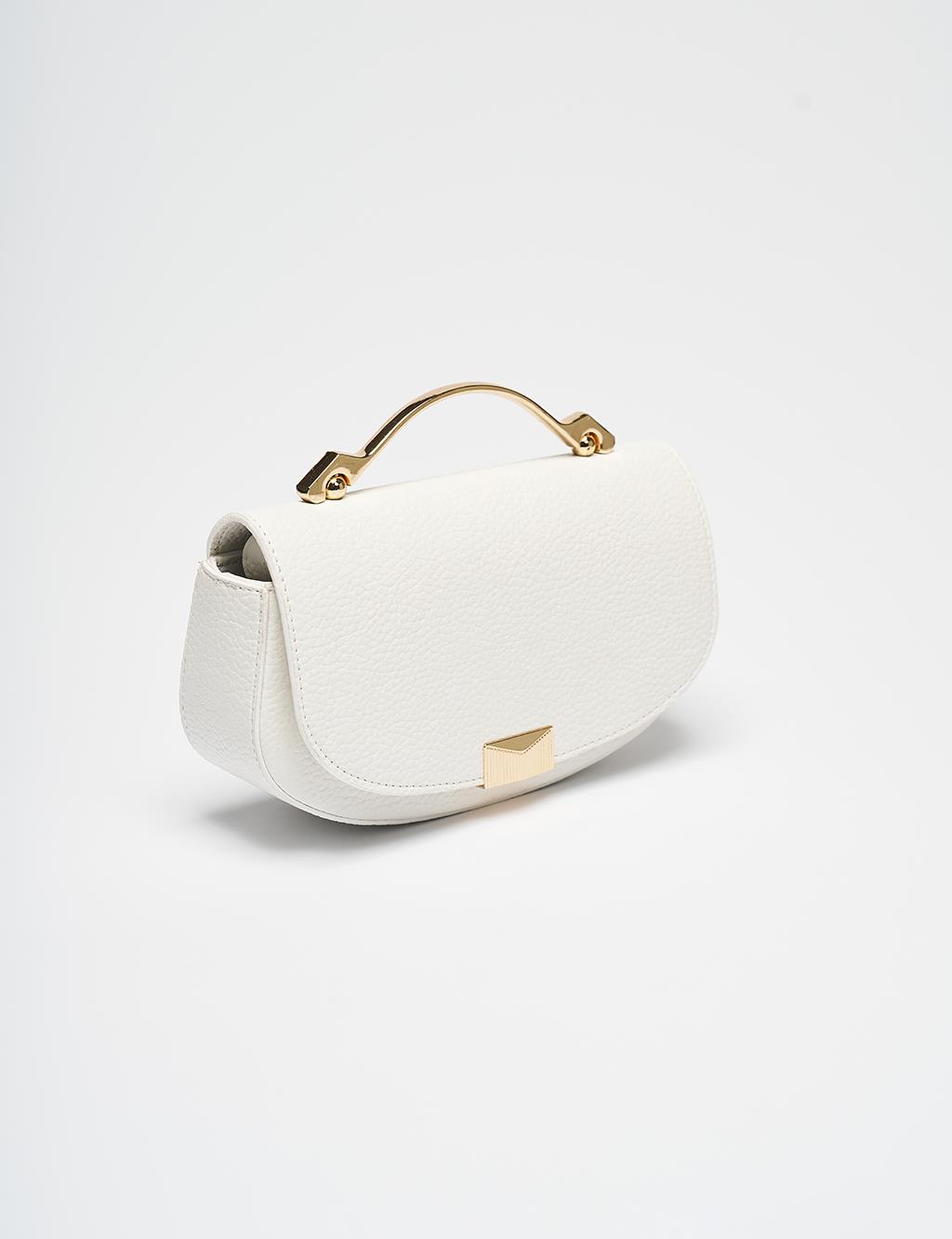 D Form Bag with Metal Handle Detail Optical White