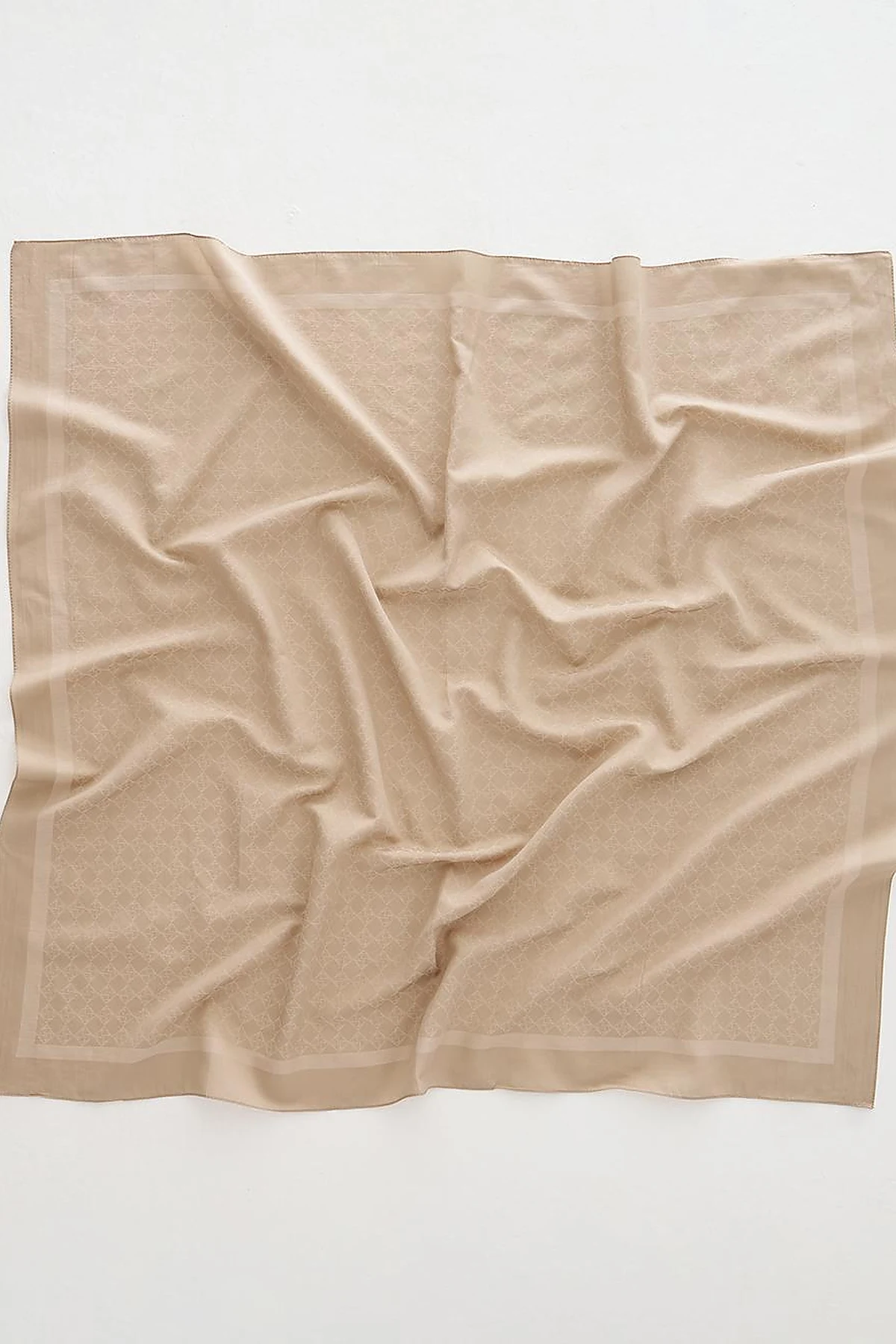 Cotton Monogram Scarf Stone