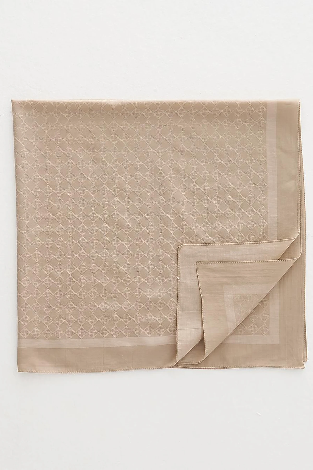 Cotton Monogram Scarf Stone