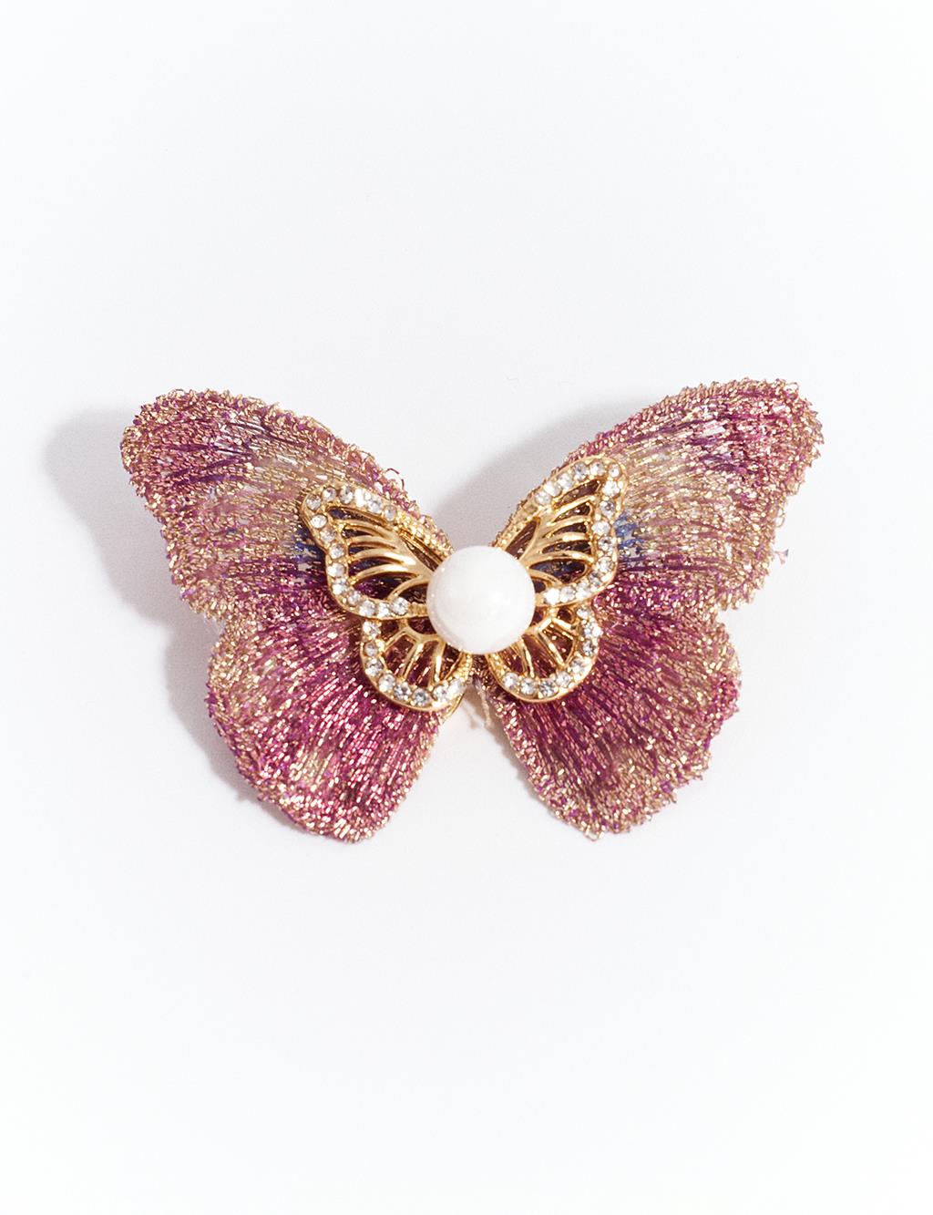Butterfly Figured Brooch Purple