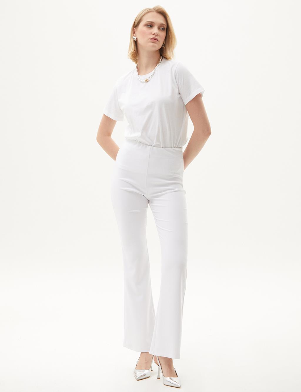 Flare Fit Trousers Optical White