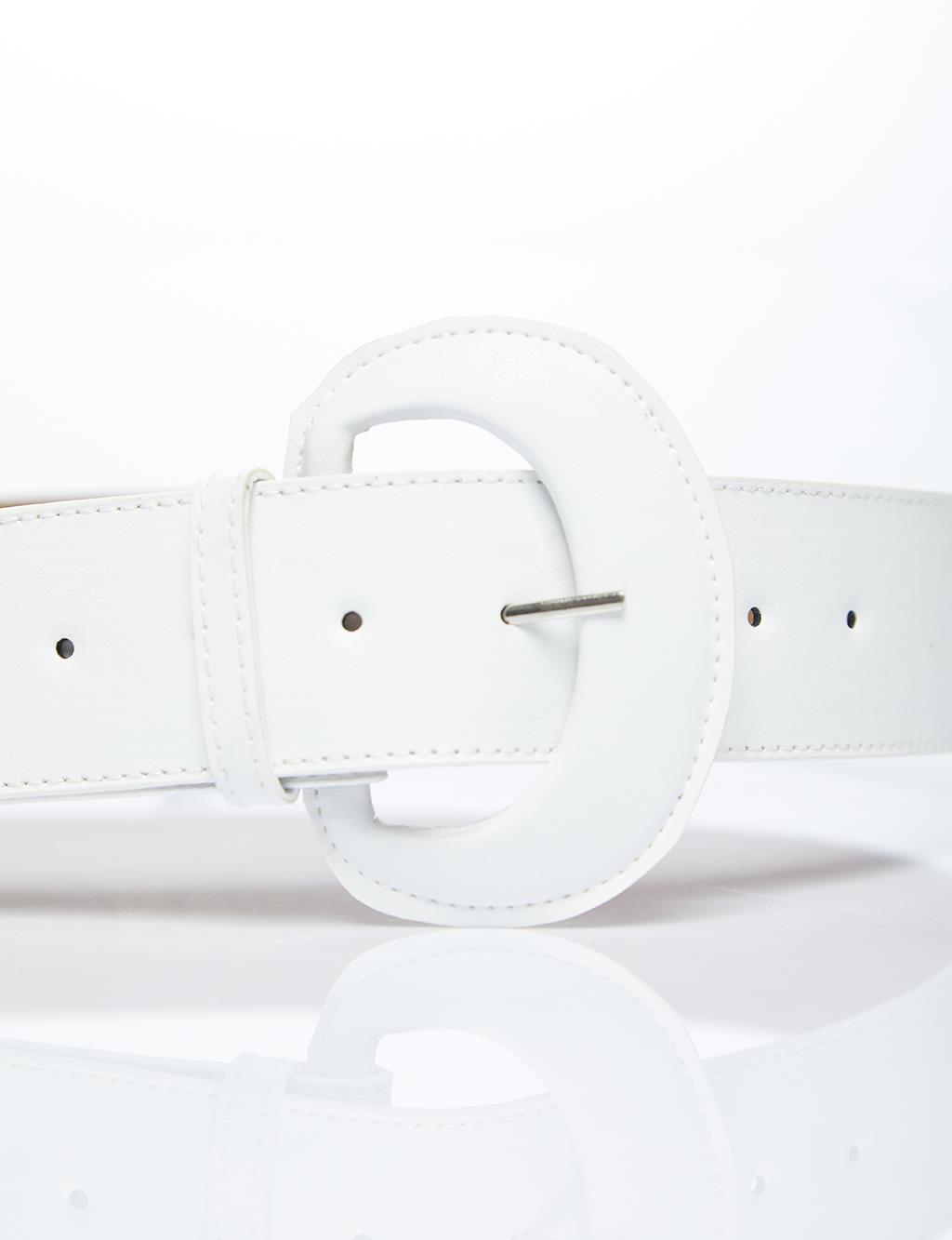 Coated Belt with D Buckle Optical White
