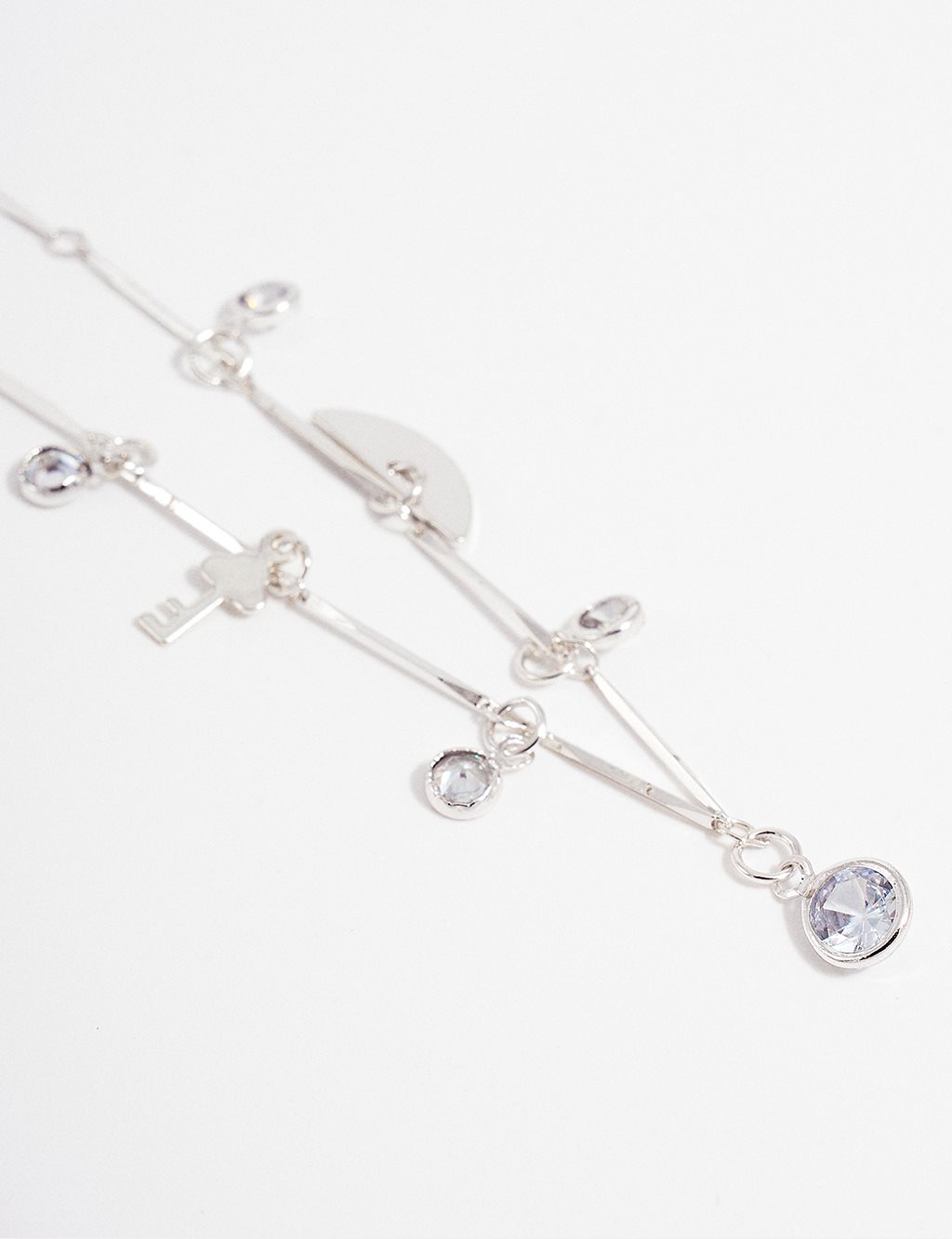 Multiple Minimal Pointed Anklet Silver