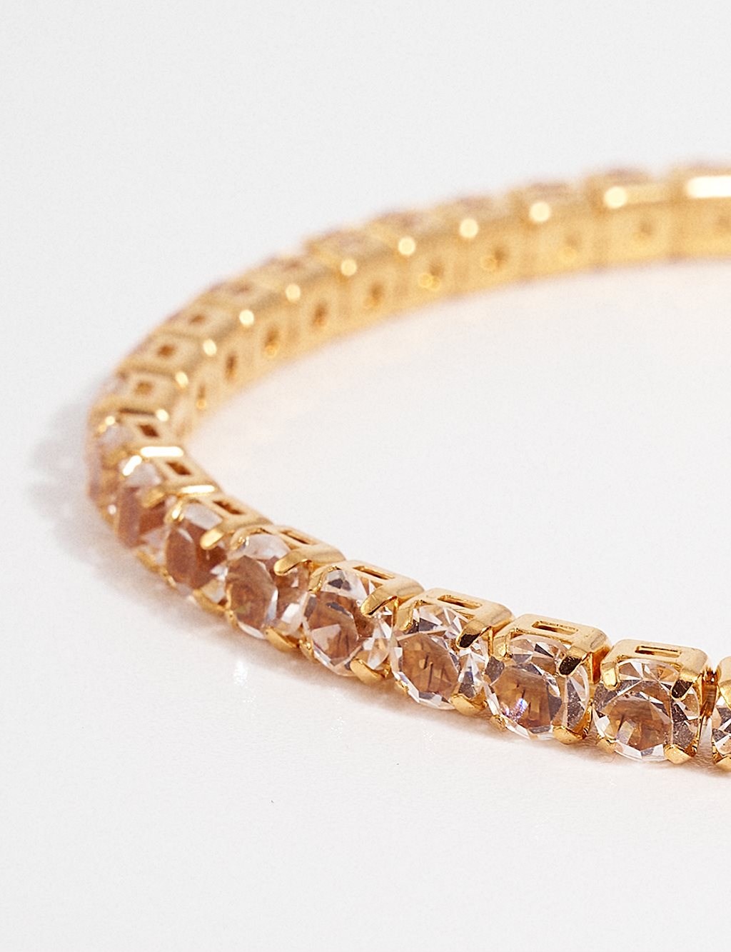 Gold Waterway Bracelet with Crystal Stones