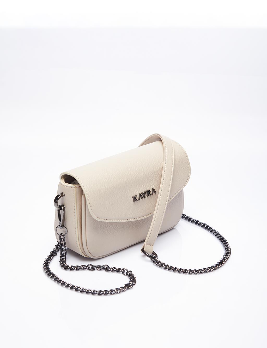 Chain Strap Shoulder Bag Stone