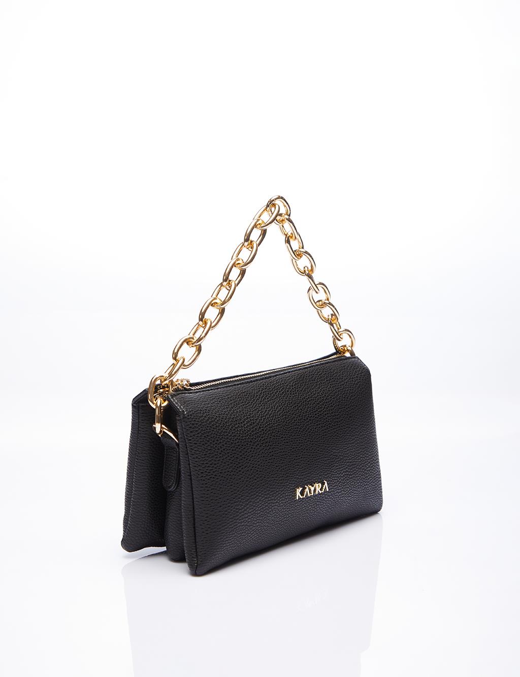 Mini Shoulder Bag with Chain Black