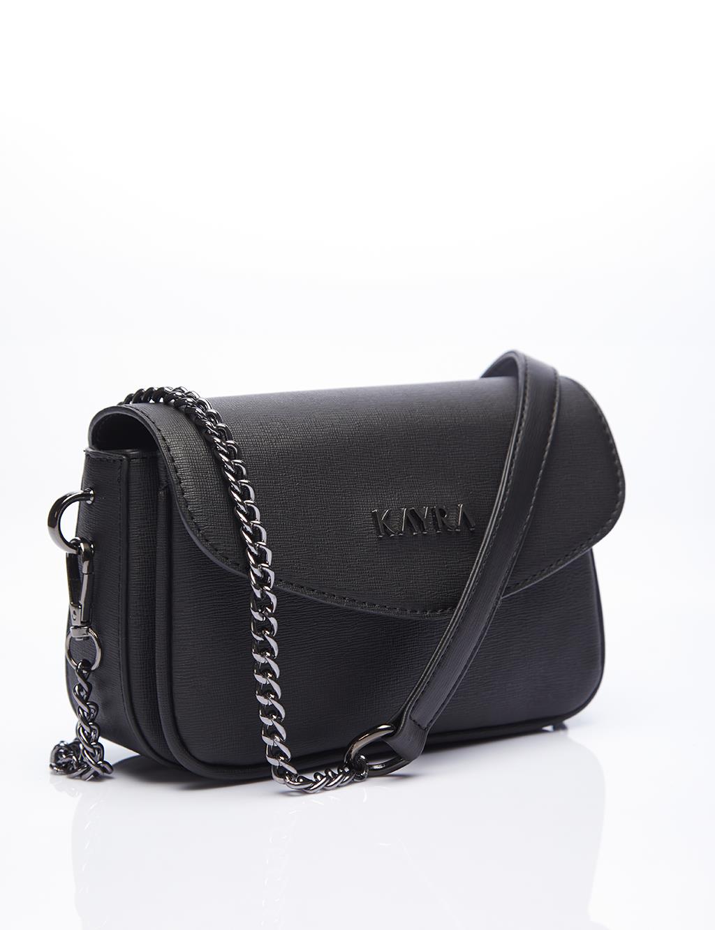 Chain Strap Shoulder Bag Black