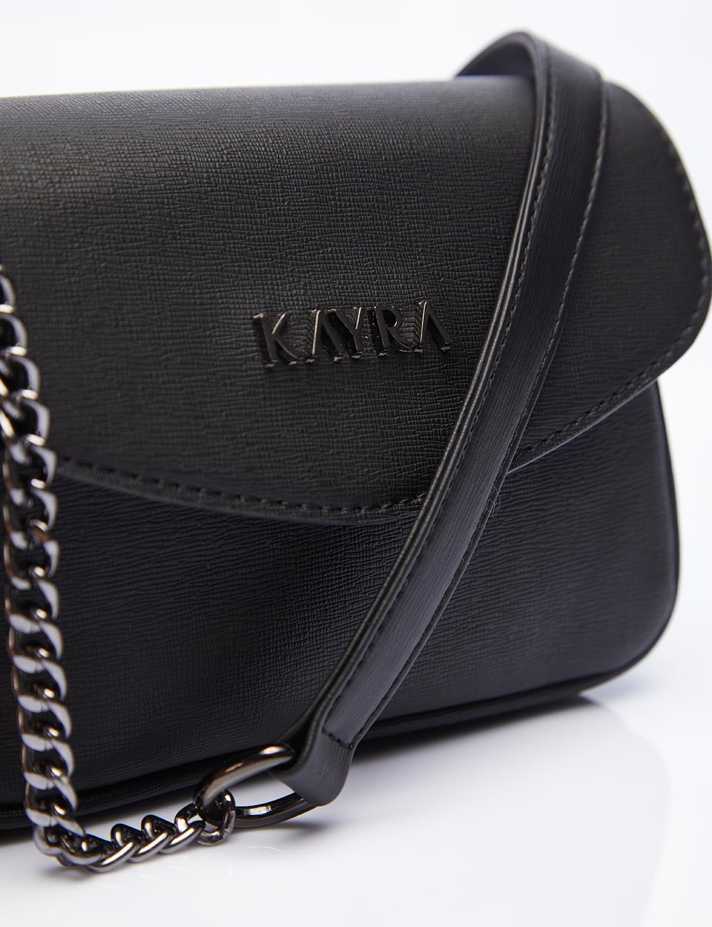 Chain Strap Shoulder Bag Black