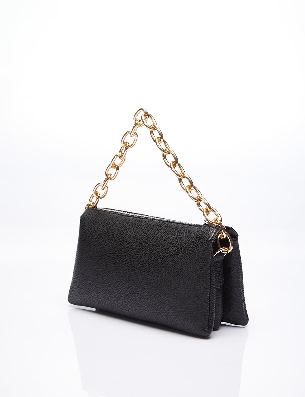 Mini Shoulder Bag with Chain Black