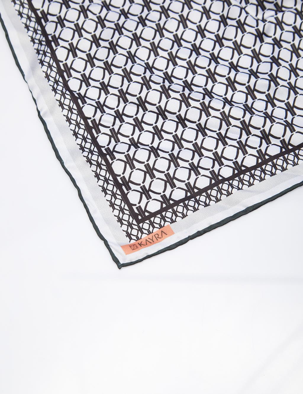 Monogram Patterned Scarf Black-Optical White