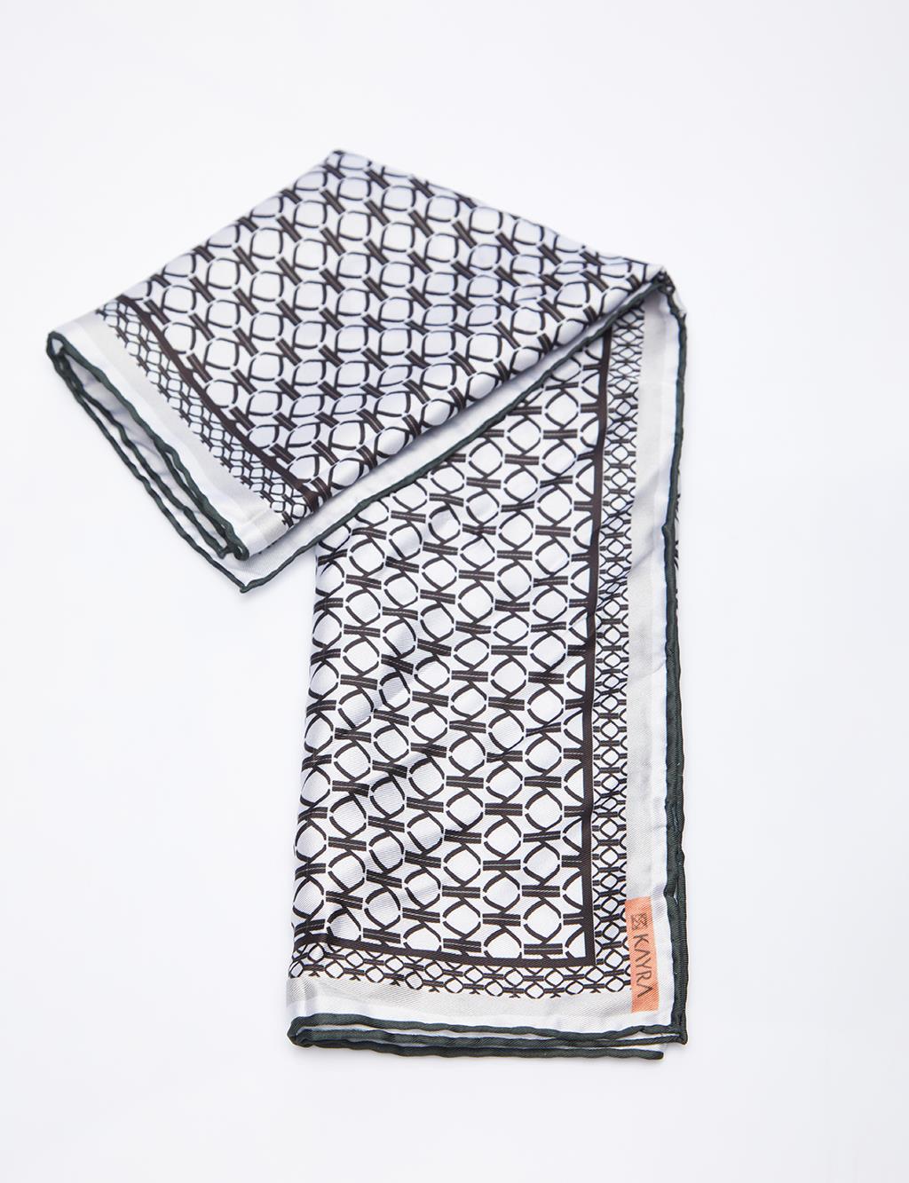 Monogram Patterned Scarf Black-Optical White