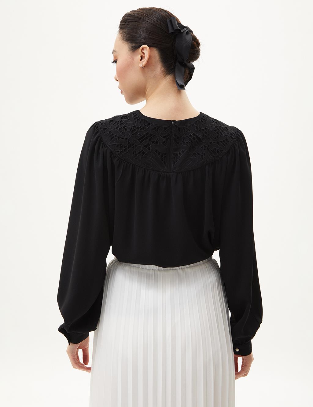 Lace Detailed Blouse Black