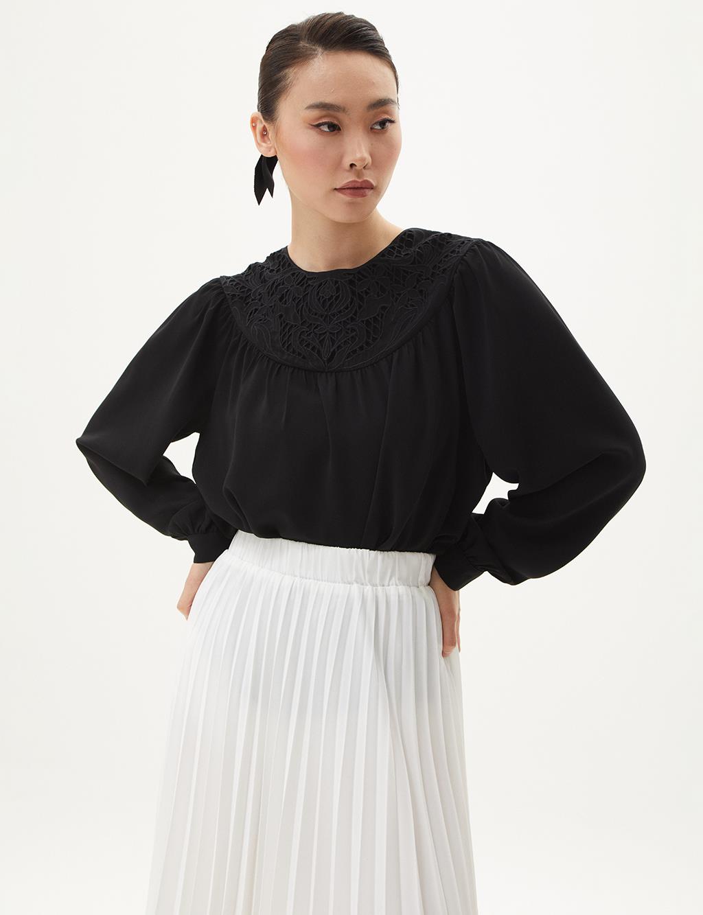 Lace Detailed Blouse Black