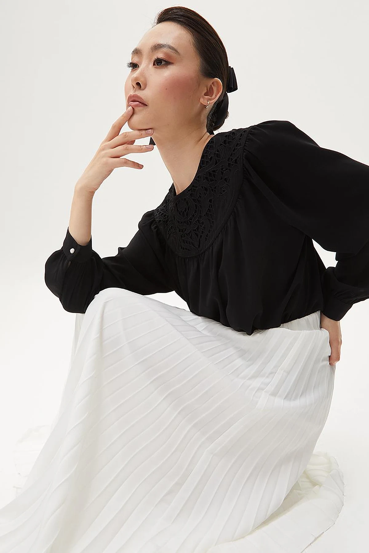 Lace Detailed Blouse Black