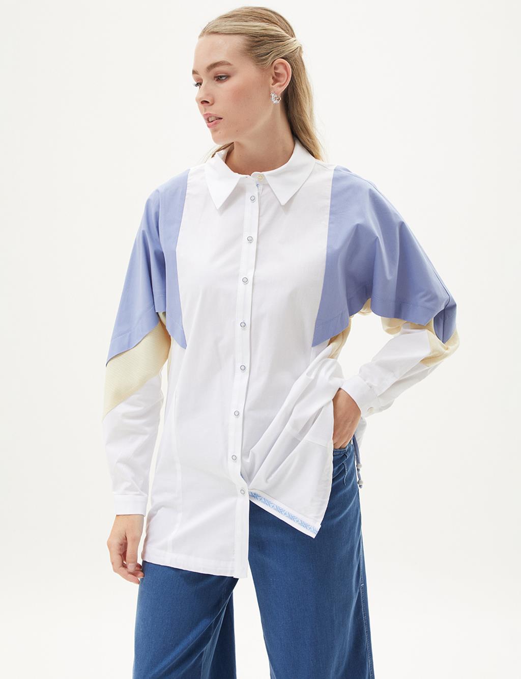 Garnished Poplin Tunic Optical White