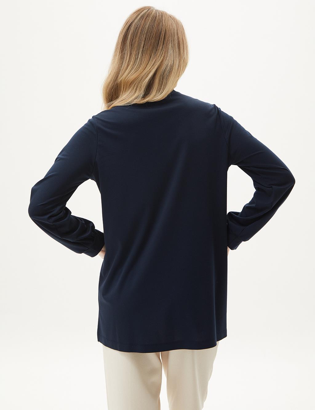 Tassel Detailed Sweatshirt Dark Navy Blue