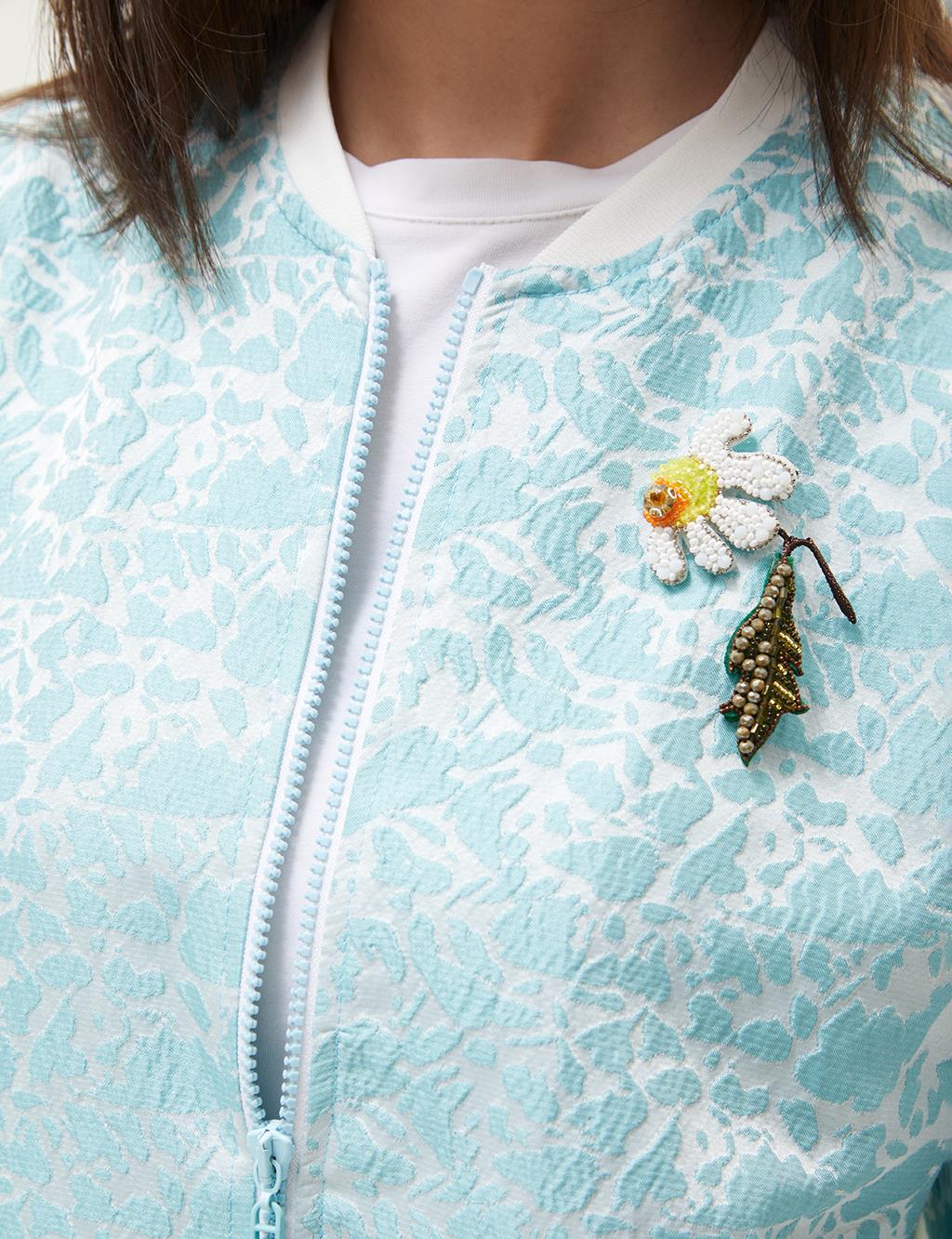 Zipper Closure Bomber Jacket Mint