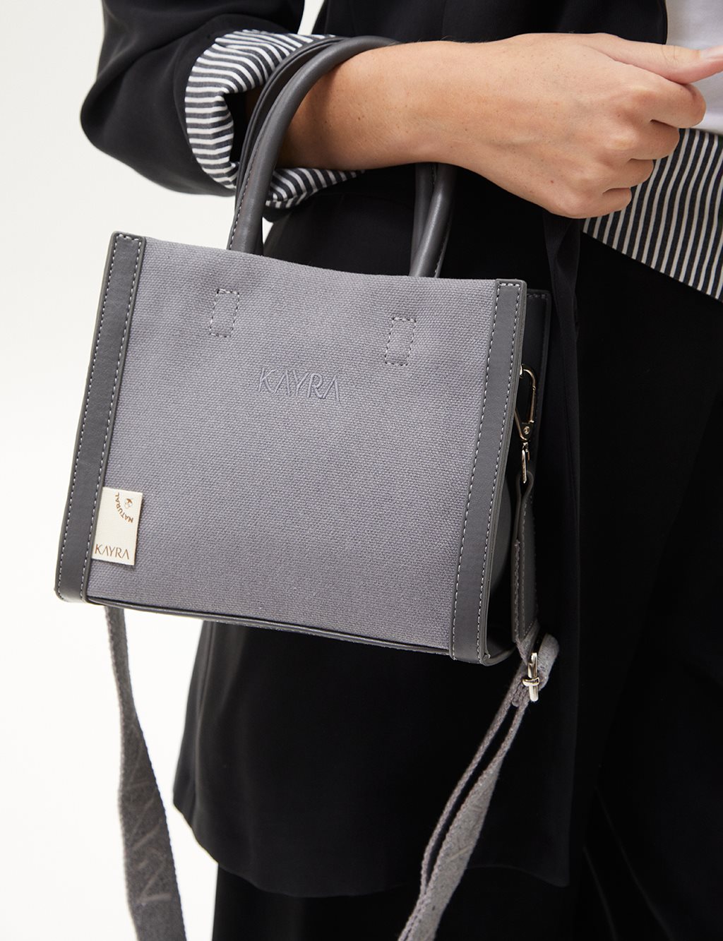 Contrast Tote Bag Grey-Anthracite